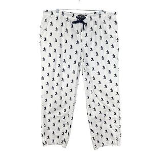 Disney Parks Mickey Mouse Authentic Mens XL White Pajama Pants Pockets Lounge